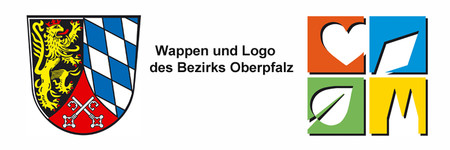 Abbildung des Wappens und Logos des Bezirks Oberpfalz 